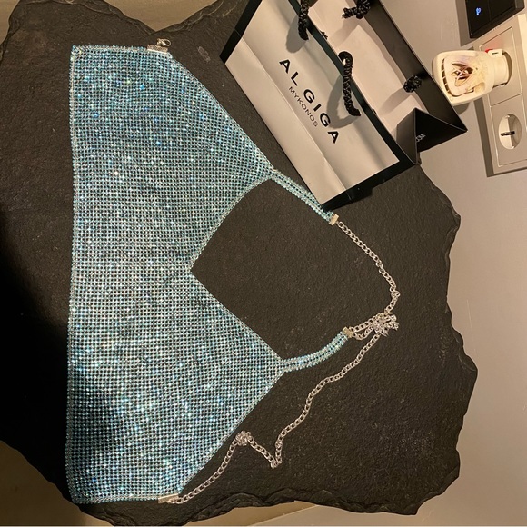 baby blue crystal halter top from Mykonos - Picture 3 of 4